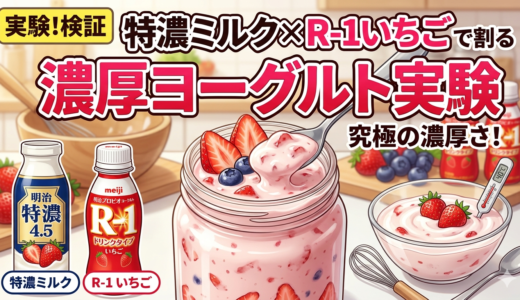 特濃ミルク×R-1いちごで作る濃厚ヨーグルト実験